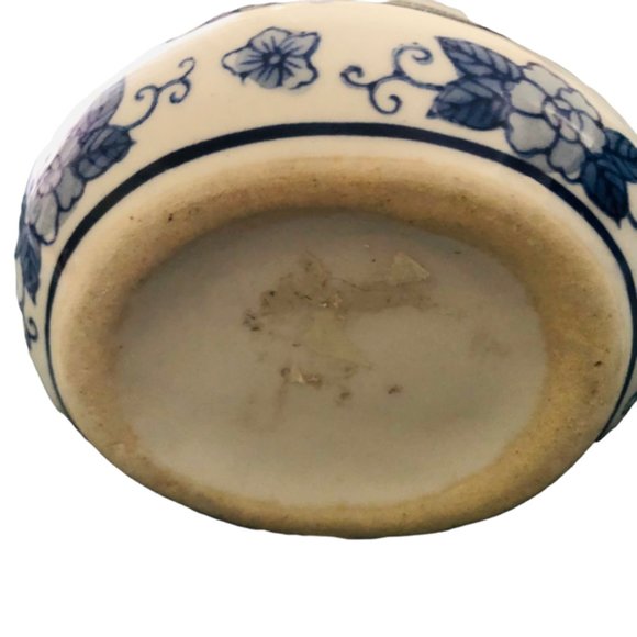 Vintage Ceramic Delft Blue Mini Ewer/Pitcher With Butterflies Flowers - Picture 4 of 4